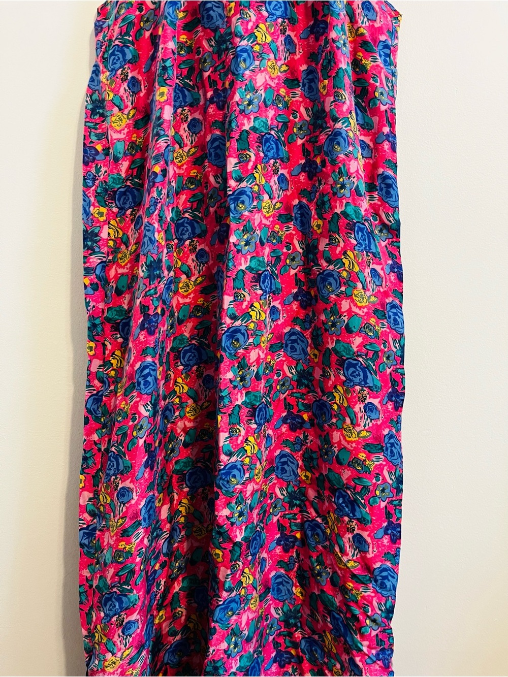 Vintage Victoria’s Secret 100% Silk Floral Maxi Dress Pink Blue Sleeveless Flowy - Picture 5 of 8